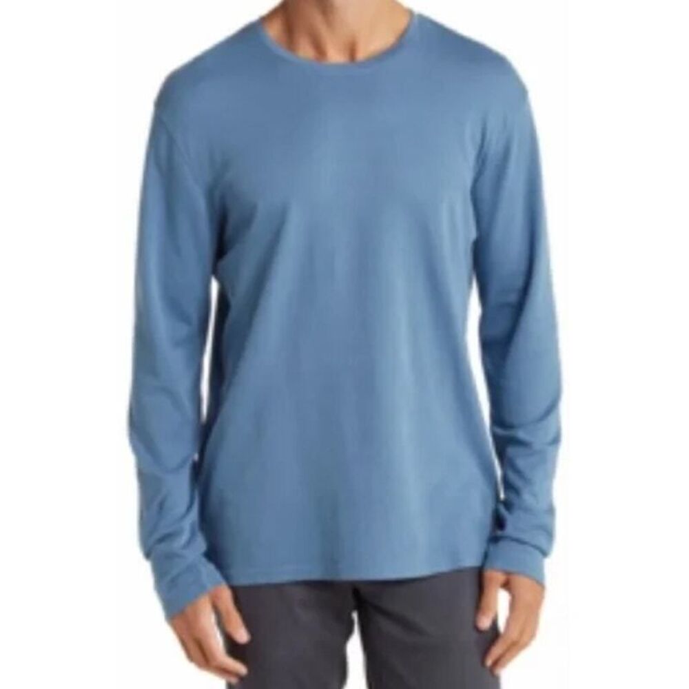 Men's Interlock Long Sleeve T-Shirt - Classic and Comfortable Blue XL
